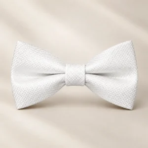 Nœud Papillon Blanc Texturé Satiné